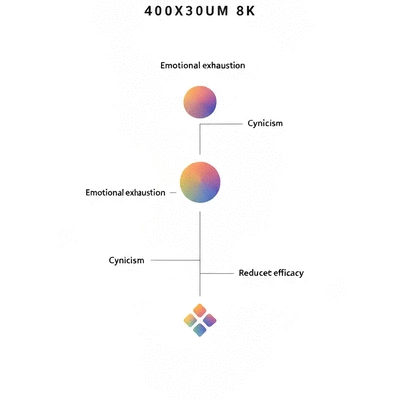 Chart illustrating symptoms of burnout, such as emotional exhaustion, cynicism, and reduced efficacy