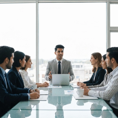 Person confidently expressing opinions in a group discussion, no text, no words, no typography, clean image