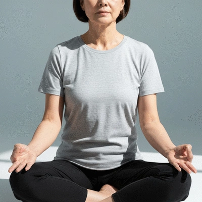Person practicing breathing exercises to control panic